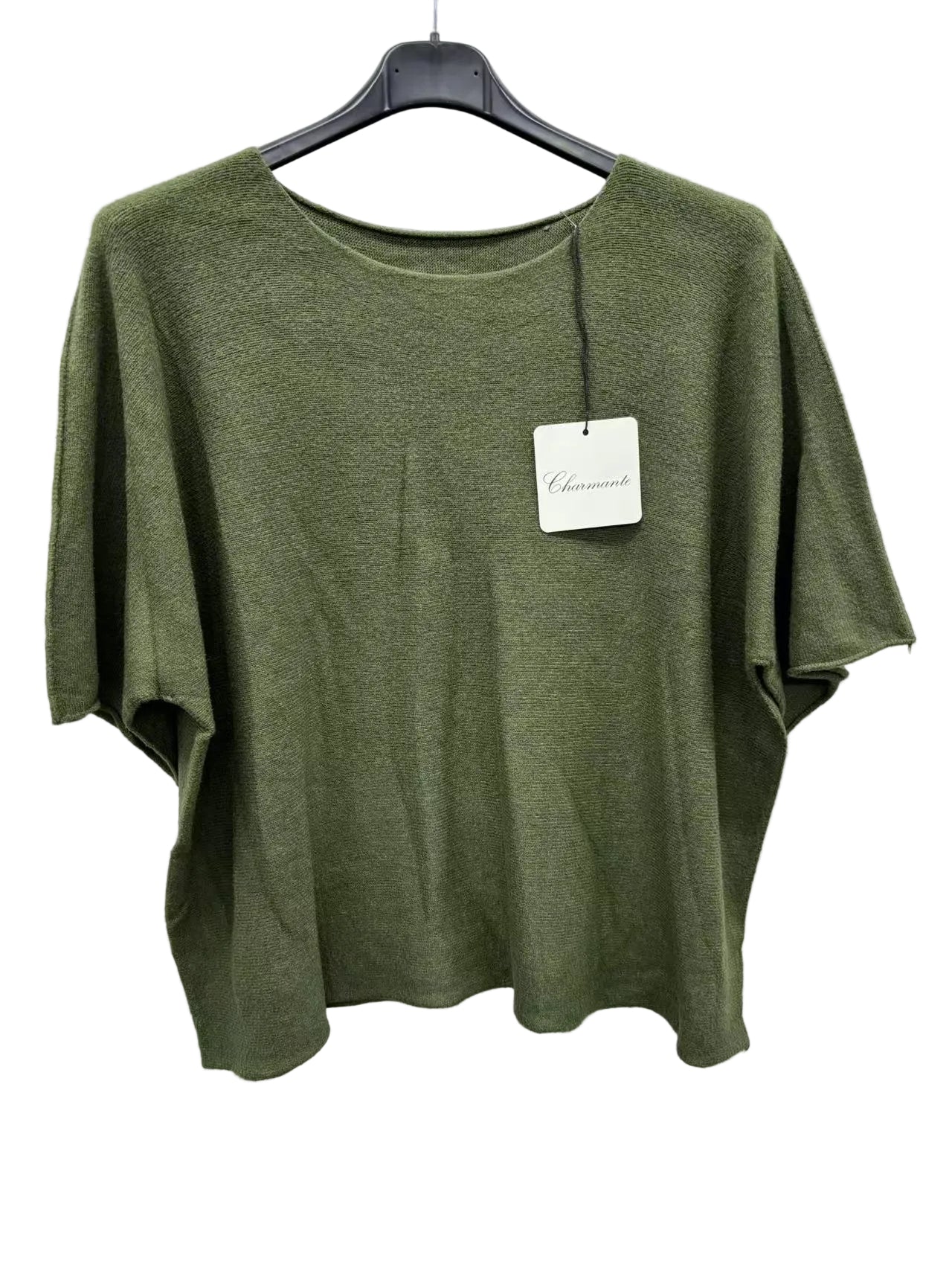 Green sweater on a hanger