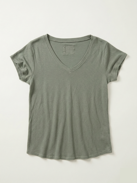 Green t-shirt on a white background