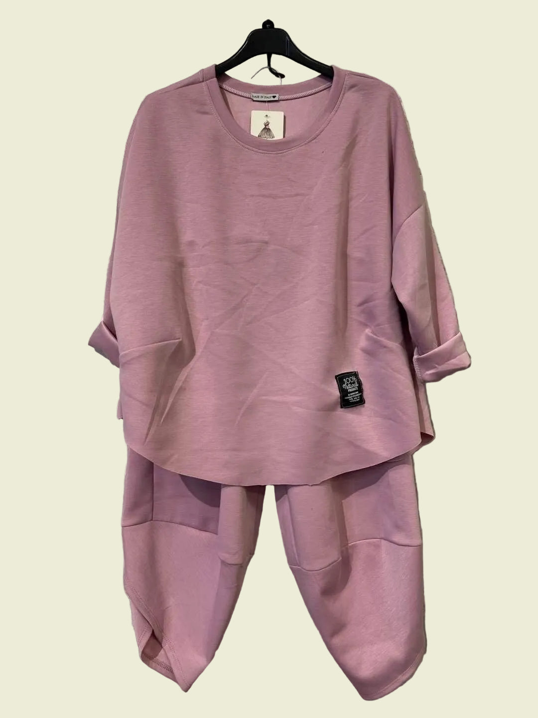 Pink outfit with a top and pants