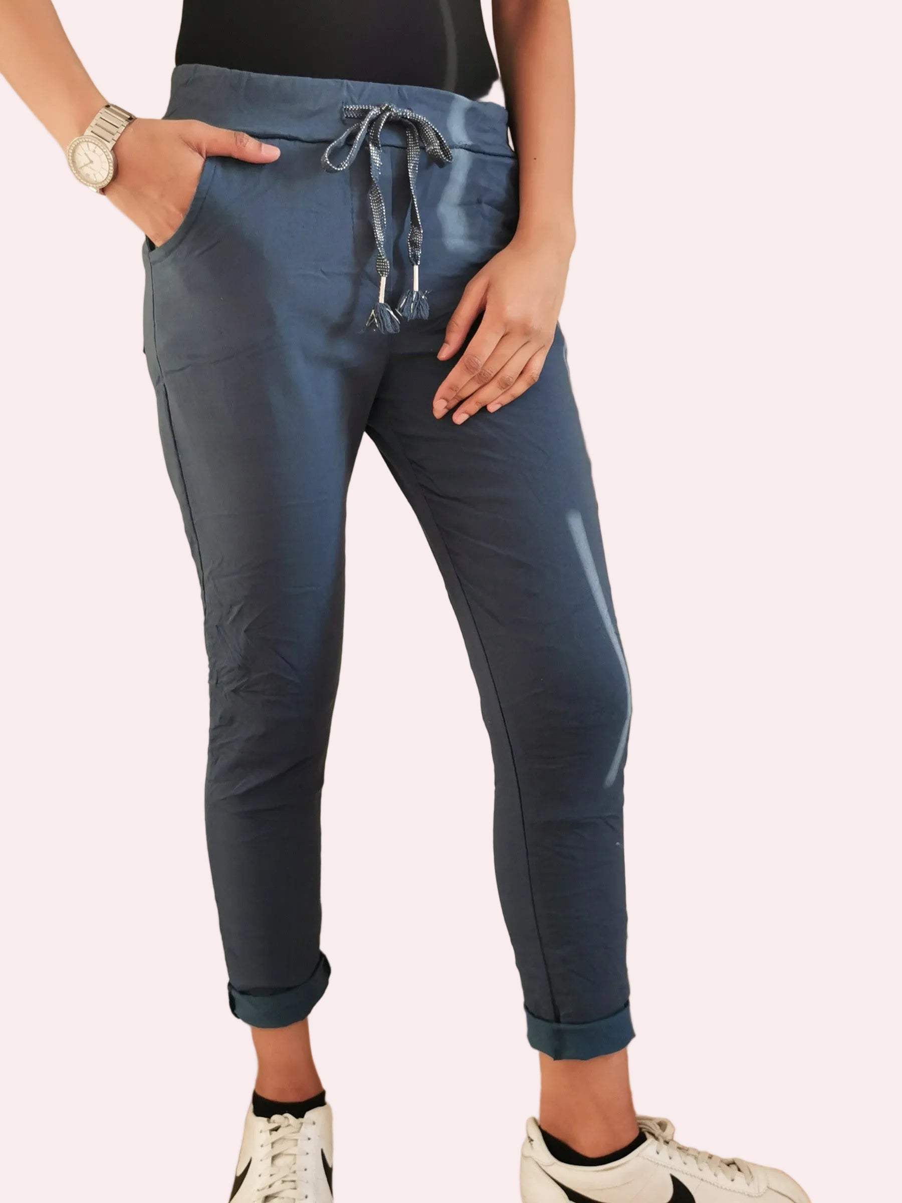 Person wearing blue jeans