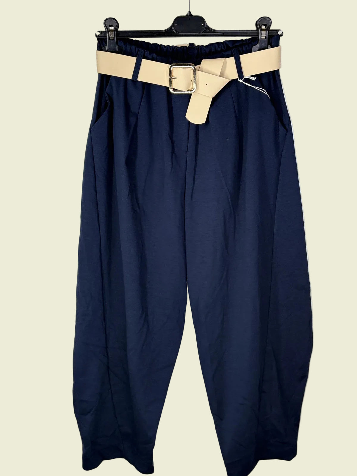 Navy blue pants with belt