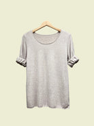 Grey top with round neck