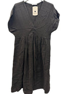 Chocolate V Neck Cotton Dress