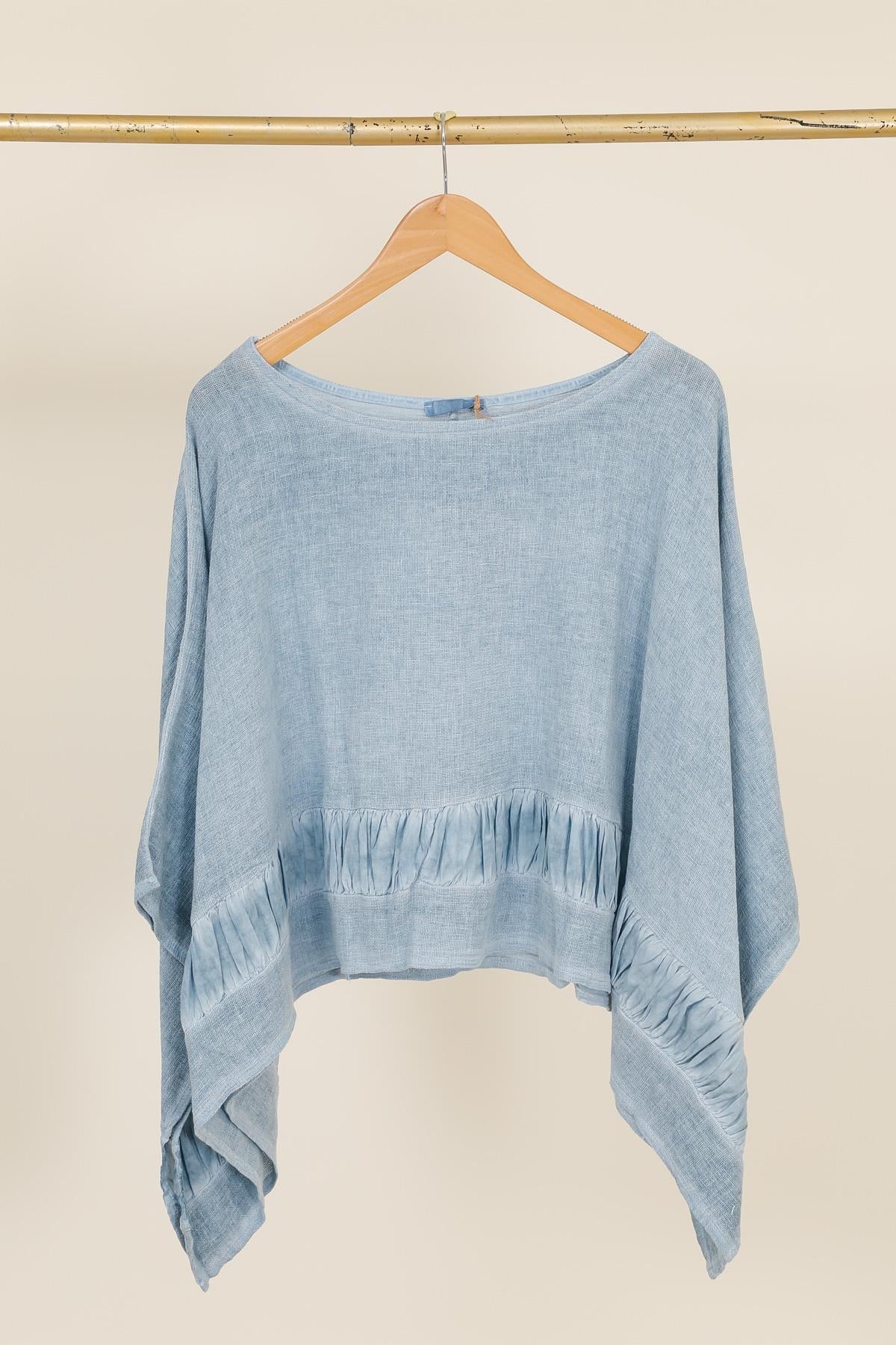 Blue jeans poncho style top