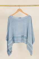 Blue jeans poncho style top