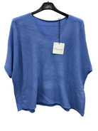 Blue sweater on a hanger 