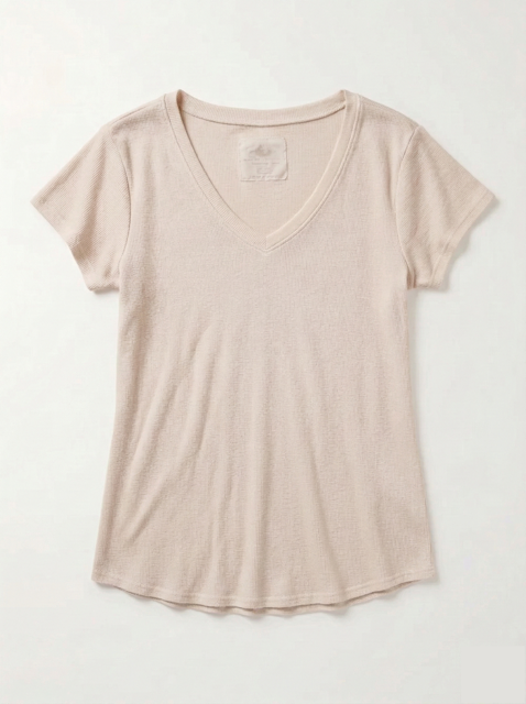 Beige t-shirt on a white background