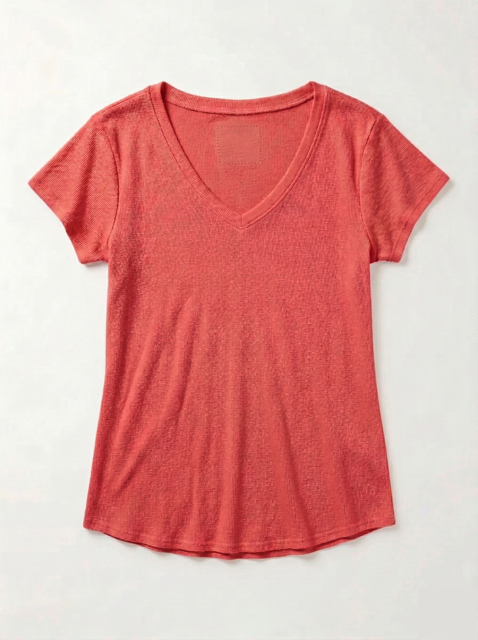 Coral t-shirt on a white background