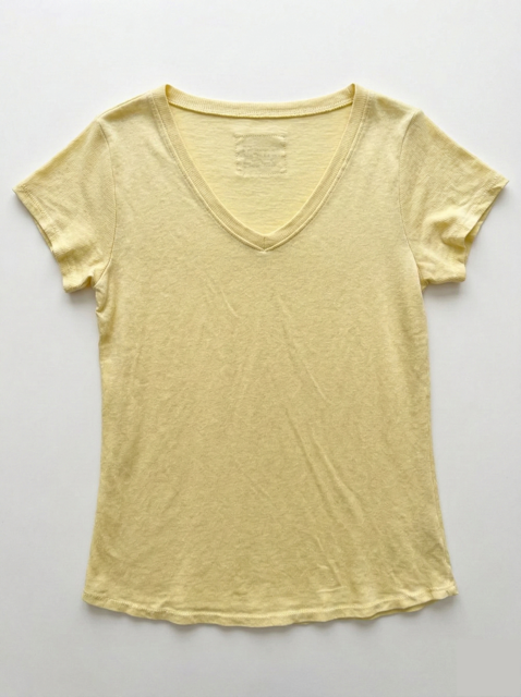 Yellow t-shirt on a light gray background