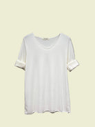 White long sleeve top with v neck