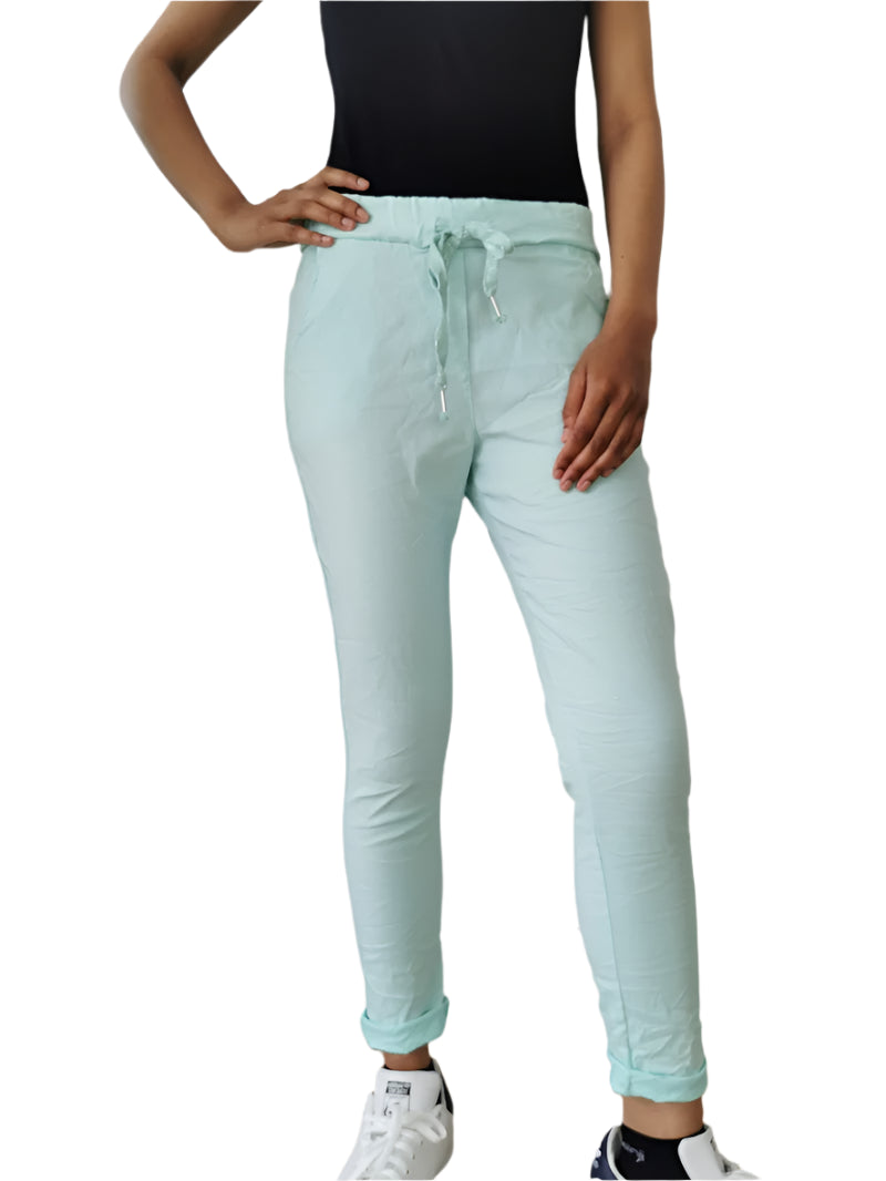 Vert d'eau magic pants with elasticated waist