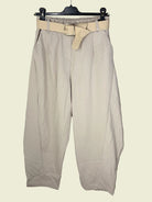 Beige pants with a belt 
