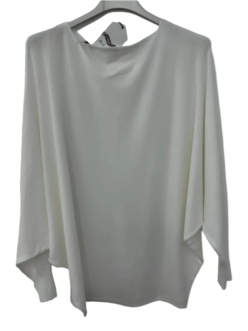 White Sweater with batwing sleeves super soft
