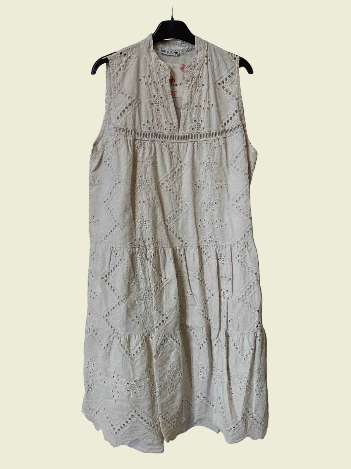 Beige tiered dress sleeveless