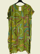 Green dress with abstract pattern 