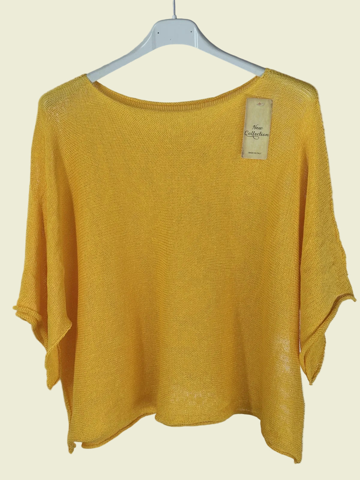 Yellow sweater on a hanger
